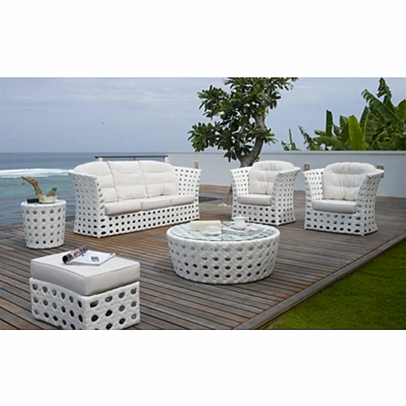Ocio ways bistro estilo francés impermeable blanco complejo jardín sofá muebles al aire libre
