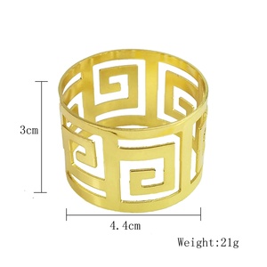 <strong>Cheap</strong> Eco-Friendly Gold Napkin <strong>Rings</strong> with Zigzag Pattern for Party Table Decoration - Product Image 4