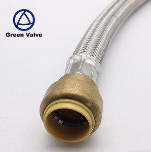 Verde-GutenTop GT6101 Latón Tuerca de Acero Inoxidable Calentador de Agua <span class=keywords><strong>Flexible</strong></span> Manguera Conectores - Product Image 2