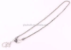 Joyería Huilin con garra <span class=keywords><strong>de</strong></span> langosta, cadena <span class=keywords><strong>de</strong></span> eslabones <span class=keywords><strong>de</strong></span> trigo, Yoga, meditación, Yogi, OHM, Asana, collar con colgante <span class=keywords><strong>de</strong></span> cristal grande Om AUM - Product Image 5