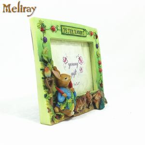 3.5 verde x 5 pollici resina poli <span class=keywords><strong>Peter</strong></span> coniglio cornice di frutta mista cornice per foto per bambini decorazione e decorazione per la casa - Product Image 4