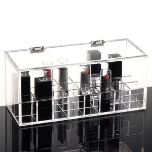 Bao Gồm Nắp 24 Chia Nail Polish Organizer Rõ Ràng <span class=keywords><strong>Acrylic</strong></span> Nail Hộp Lưu Trữ - Product Image 3