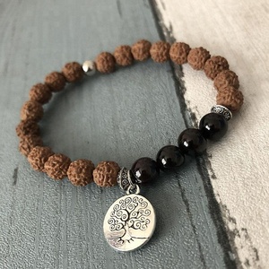Sn0964 Quà Tặng mala Yoga Thiền spriririritual cân bằng rudraksha hạt Garnet cây của cuộc sống Hạt Giống Bồ đề Vòng đeo tay - Product Image 3