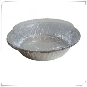 Plateau Conteneur Rond Feuille D'aluminium China Factory 7 "Jetable Alimentaire Argent Récipient En Aluminium 7 Pouces avec Couvercle Dôme 125 700ml XC