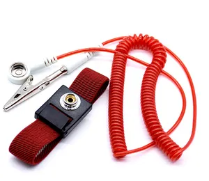 Allesd ESD <span class=keywords><strong>Bracelet</strong></span> de mise à la terre <span class=keywords><strong>Bracelet</strong></span> antistatique réglable avec pince crocodile Cordon extra long pour tapis ESD - Product Image 1