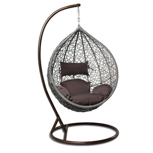 Patio extérieur Résine <span class=keywords><strong>En</strong></span> Osier <span class=keywords><strong>En</strong></span> Forme D'<span class=keywords><strong>oeuf</strong></span> Chaise De Jardin avec Support - Product Image 4