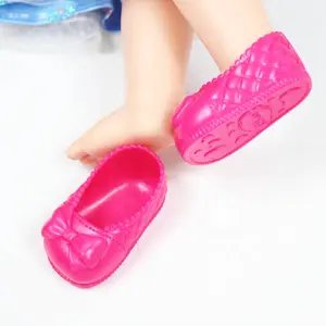 Custom Cartoon Plastic Doll Shoes, OEM 18 inch Vinyl Doll shoes wholesale , 3D custom Kids doll shoes