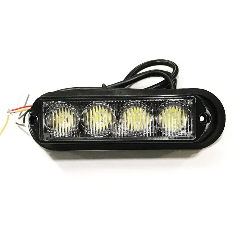 12v 24v5.5インチ4LED赤青白緑琥珀色の交通警告信号ブレーキLEDセキュリティカーオレンジストロボライト