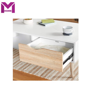 <span class=keywords><strong>Table</strong></span> <span class=keywords><strong>basse</strong></span> <span class=keywords><strong>avec</strong></span> <span class=keywords><strong>tiroir</strong></span> à fermeture douce - Style <span class=keywords><strong>scandinave</strong></span> nordique - Effet blanc et chêne clair <span class=keywords><strong>avec</strong></span> pieds effilés - Product Image 4