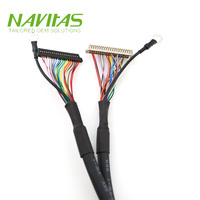 Conjunto de Cable LVDS FIS-20S OEM con Conector Hembra y Terminales de Anillo Doble, Arnés de Cables Termocontraíbles de PVC