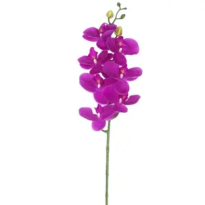 7 teste Real Touch Latex Artificial steemed Orchid Flowers Faux Phalaenopsis Stem