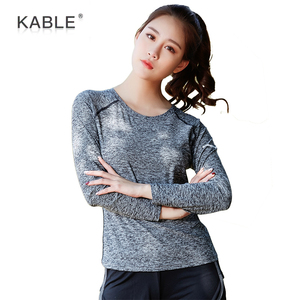 Ultimi disegni <span class=keywords><strong>di</strong></span> camicie camicie da donna traspiranti magliette a maniche lunghe da donna ad asciugatura rapida magliette a maniche lunghe personalizzate leggere - Product Image 3