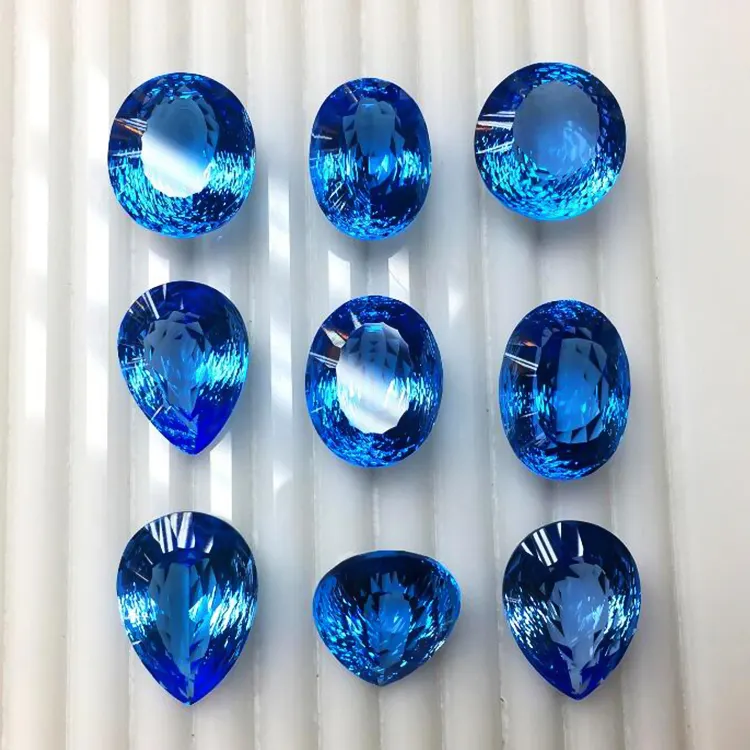 Gemas de topacio místico por quilate, gemas de Topacio Azul, precio de piedra cortada