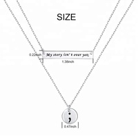 Point-virgule Collier 925 En Argent Sterling Bijoux D'inspiration