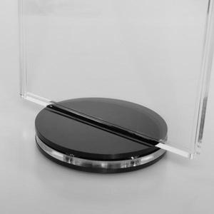 T hình dạng dấu hiệu chủ rõ ràng acrylic xoay dấu hiệu đơn chủ với Vòng cơ sở quay bảng dấu hiệu đứng hình ảnh hiển thị - Product Image 3