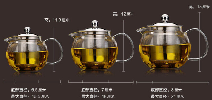 Haonai Glass KGB-012 hot sale glass teapot heat resistant teapot with stainless steel lid