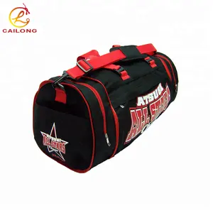 Custom Exquisite Pattern Polyester Travel Duffle bag with shoe compartment