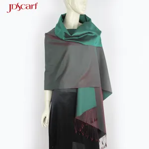 Pashmina 100% seda feminina, pashmina cachecol cor dupla