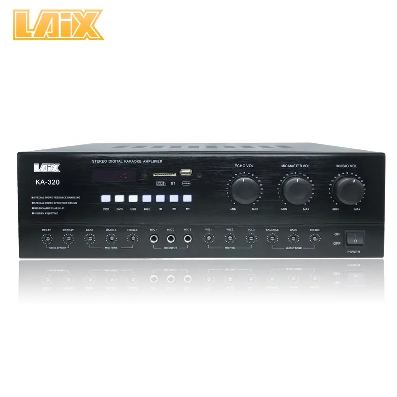 Laix LX-320 amplificador hi-end, melhor karaoke alimentado por dente azul estéreo marca nome sinal potência china amplificadores