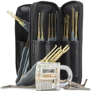 Ensemble de crochets de serrurier <span class=keywords><strong>Goso</strong></span> à prix réduit, outils de serrurier pour cadenas, ensemble de crochets transparents <span class=keywords><strong>Goso</strong></span> à 21 broches - Product Image 1