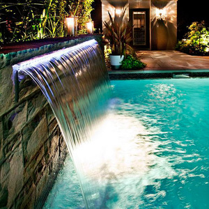 <span class=keywords><strong>Cascada</strong></span> de <span class=keywords><strong>Agua</strong></span> Artificial Personalizada para Piscina de Jardín, Lámina de <span class=keywords><strong>Agua</strong></span> Acrílica con Luces LED, Fuente de <span class=keywords><strong>Agua</strong></span> con Desagüe - Product Image 5