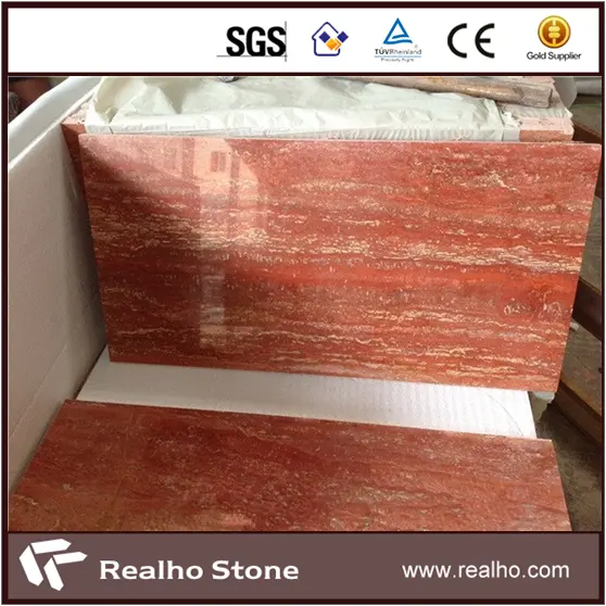 60x30 Persian Red Travertine Marble Tile For Wall