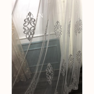 Tenda in Voile di Alta Qualità con Ricami, Tessuto Trasparente Bianco per Finestre del Soggiorno - Product Image 6