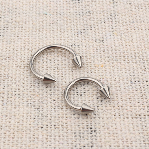 16G Titanyum 4mm Başak At Nalı Dairesel Halter Yüzükler Septum Burun Halkası - Product Image 2