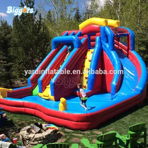 Tobogan — glissières de parc aquatique gonflable, piscine gonflable bon marché pour jeux à vendre