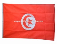 Stock pas cher 60*90cm 90*150cm Polyester Tunisie Drapeau Bannière
