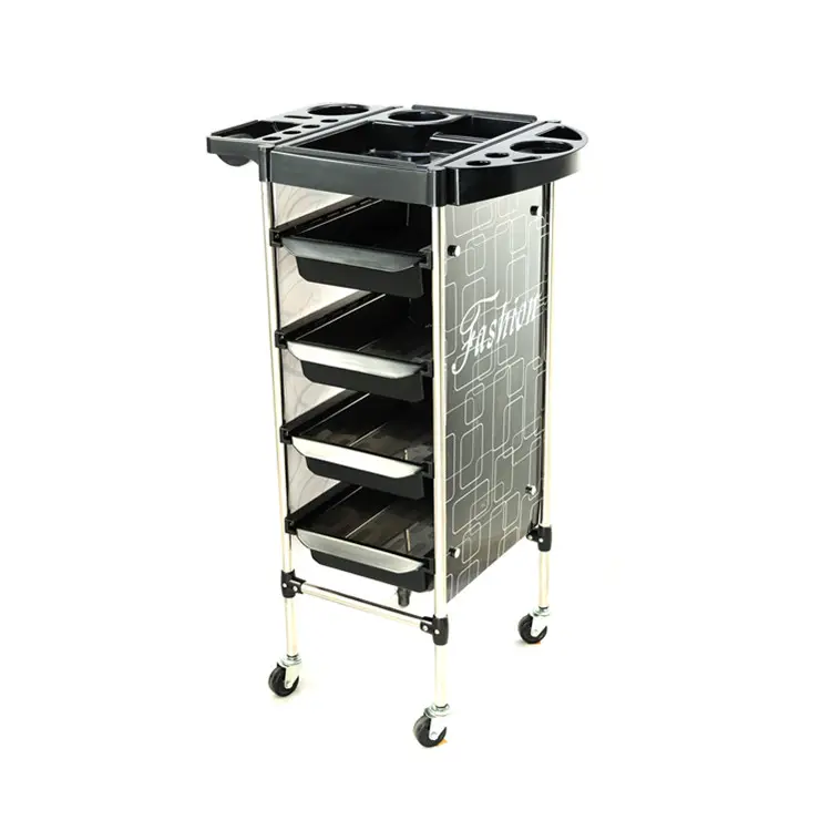 Groothandel Kapsalon Meubilair Afsluitbare Zwarte Kapper Trolley Met Wielen