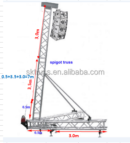 5-8m Outdoor pa Towers Line Array Speaker System Flying Trussing Support