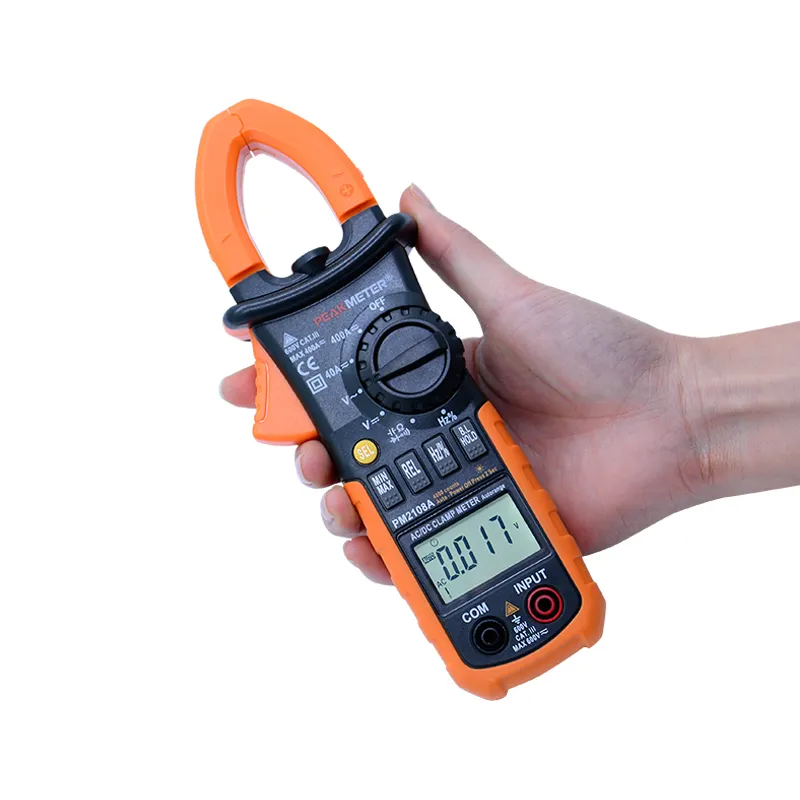 Peakmeter PM2108 6600 Hitungan T-RMS LCD Display Digital Clamp Meter Multimeter Arus Masuk Saat Pengujian dengan Auto/Manual Rentang