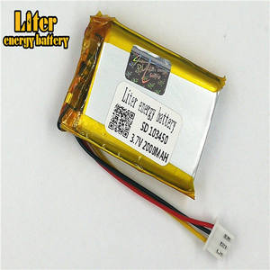 Plug <strong>2</strong>,5-3 p lithium battery 103450 2000 mAh rechargeable lithium polymer battery Pl LiPo battery with wires - Product Image 1