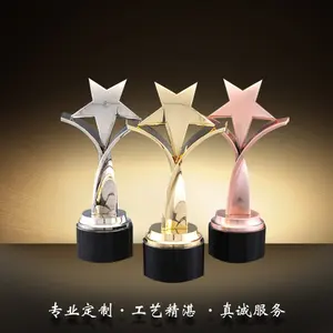 China baixo preço alta qualidade estrela forma personalizado ouro metal troféia