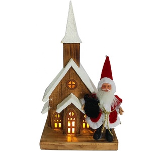 Casa de Iglesia de Madera con Luces LED para Decoración Navideña de Interior, Artículo Navideño al <span class=keywords><strong>por</strong></span> <span class=keywords><strong>Mayor</strong></span> - Product Image 6