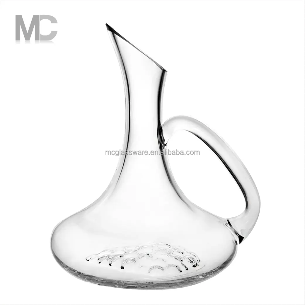 Bán buôn màu Glass Wine decanter với xử lý barware Kính