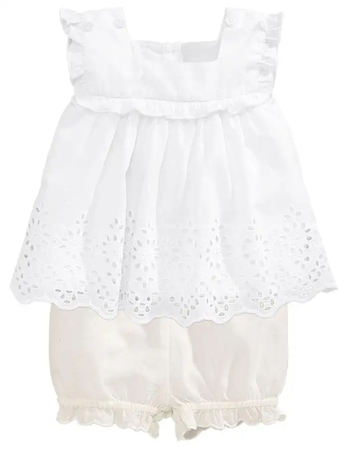 2017 Kids Baby Girls White Plain Princess Dress Clothes Set With lace