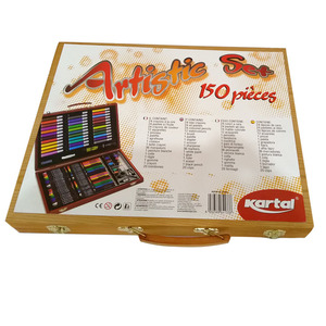 150 ADET 150 adet Deluxe ahşap ahşap ahşap kutu kutu Lüks Çizim hediye çocuklar kırtasiye sanat seti - Product Image 6