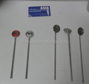 Stainless Steel Stir <b>Rods</b> With Red Bat Logo Round Top Party Novelty Drink Mixers - Product Image 4