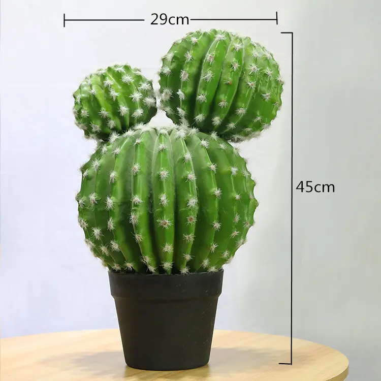 Zwei-kopf parasitäre künstliche ball kaktus großhandel gepfropft kaktus für kleine künstliche pflanzen
