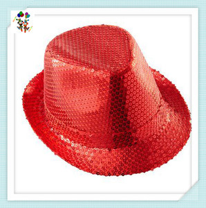 Unisex Burlesque Đảng ưa thích ăn mặc trang phục màu Đỏ sequin Fedora Mũ HPC-2085 - Product Image 2
