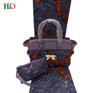 H & D En Gros Le Plus Bas MOQ Meilleure Usine D'impression Sacs À Main Wax Prints Tissu 6 Cour Sac Africain - Product Image 1