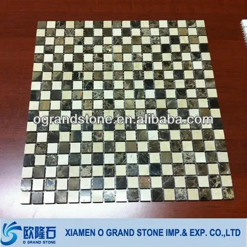 Sàn phòng tắm màu đen và trắng Gạch Mosaic đá cẩm thạch trên lưới