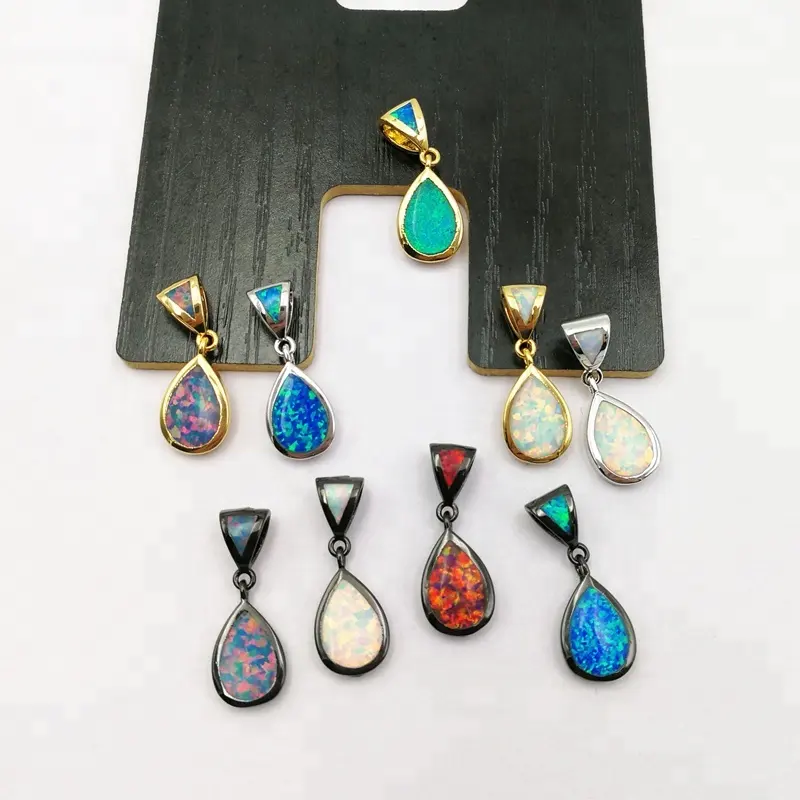 Fashion Tear Drop Black Opal Sieraden Groothandel Parel Stone Fire Opalen Hanger Prijs