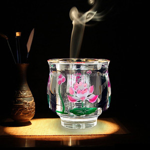Vasos de agua de cristal para el hogar, copa de agua para purificación de agua de loto, Buda budista - Product Image 2
