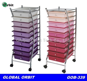Chariot de rangement mobile à 10 tiroirs en plastique avec roulettes – Mobilier moderne pour la maison, idéal pour les outils et les magasins de proximité - Product Image 2