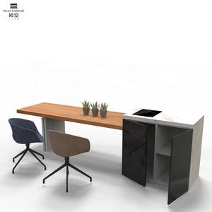 Tavolo da scrivania dell'hotel con armadietto da banco in marmo ufficio scrivania in legno da tavolo in primo piano per la Reception da ufficio - Product Image 1