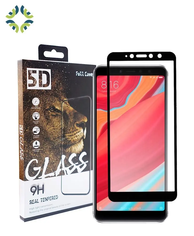 9H 3D curved cellphone gummed tempered glass for Redmi note 6 pro 5 plus S2 y2 full cover phone custom screen protector