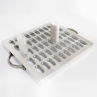 50 cavities Aluminium lip balm pour tray, lipstick filling mould for 15g oval shape tube